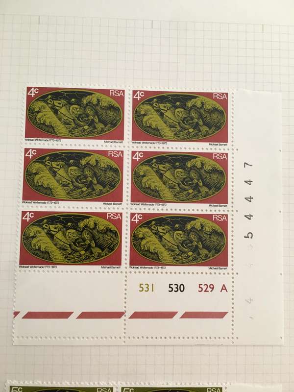 SOUTH AFRICA 4c BLOCK OF UNUSED STAMPS WOLRAAD WOLTEMADE