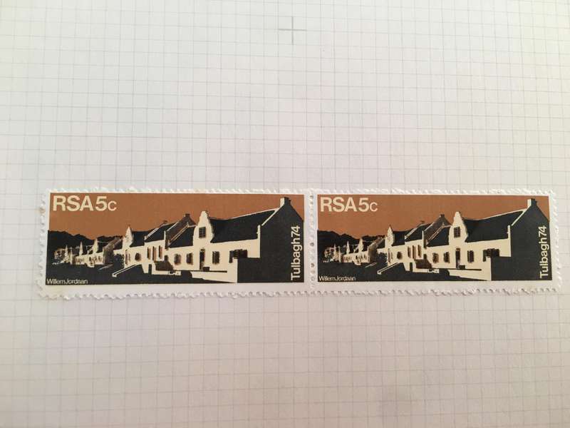 SOUTH AFRICA PAIR OF  5c STAMPS TULBAGH