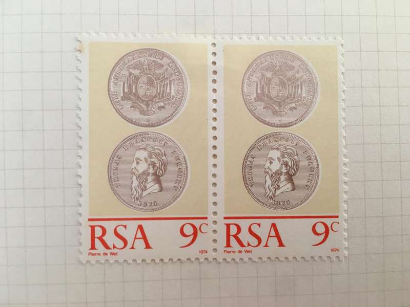 SOUTH AFRICA 9c PAIR OF UNUSED BURGERSPOND  STAMPS