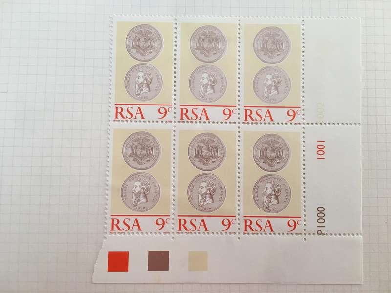 SOUTH AFRICA 9c  BURGERSPOND BLOCK OF UNUSED STAMPS