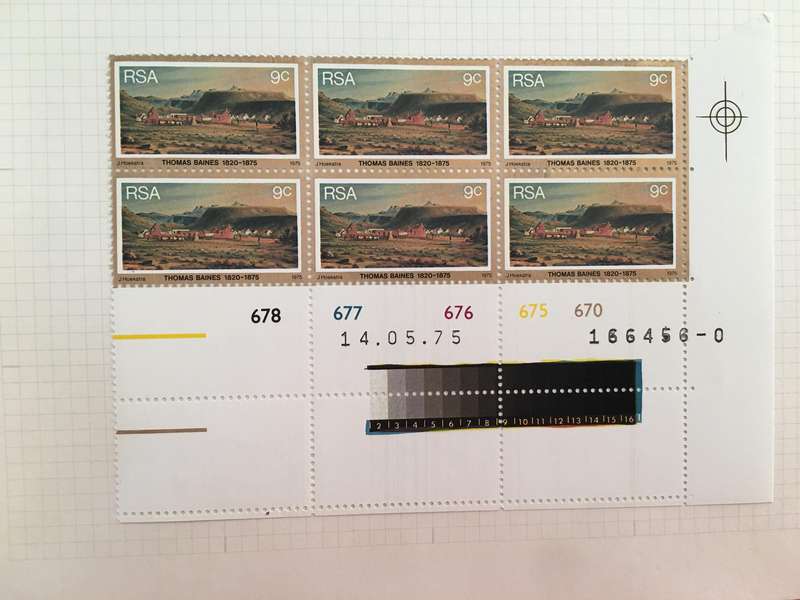 SOUTH AFRICA THOMAS BAINES 15c STAMP BLOCK