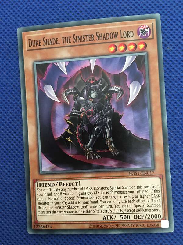 YU-GI-0H- TRADING CARD - DUKE SHADE, THE SINISTER SHADOW LORD