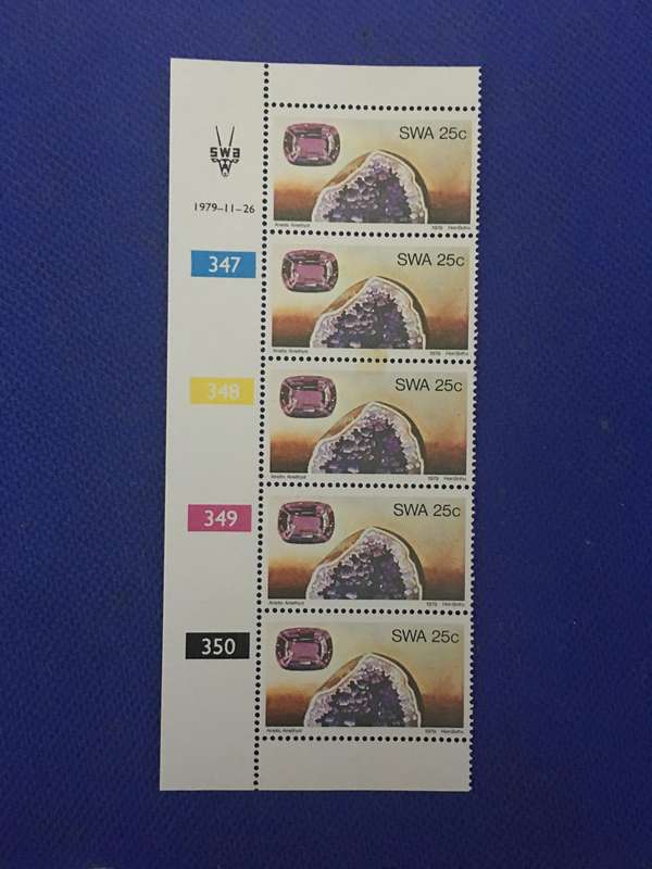SOUTH WEST AFRICA -  MINT BLOCK OF 25c UNUSED STAMPS