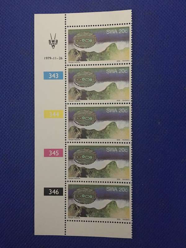 SOUTH WEST AFRICA BLOCK OF UNUSED STAMPS 20c STAMPS