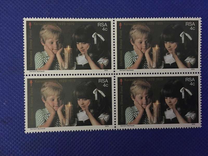 SOUTH AFRICA BLOCK 4c CHRISTMAS FUND STAMPS UNUSED