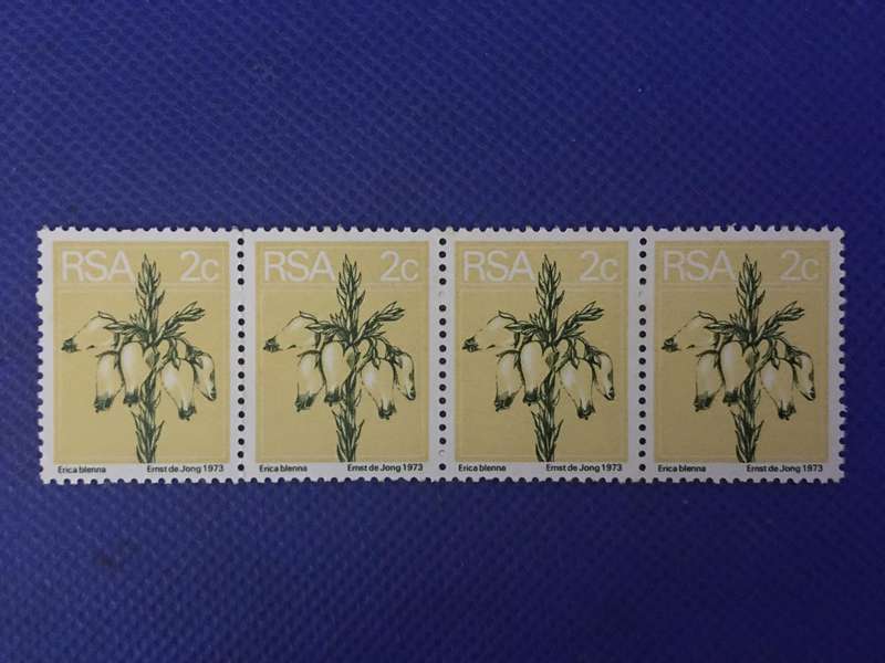 SOUTH AFRICA 2c  MINT BLOCK OF HEATH STAMPS