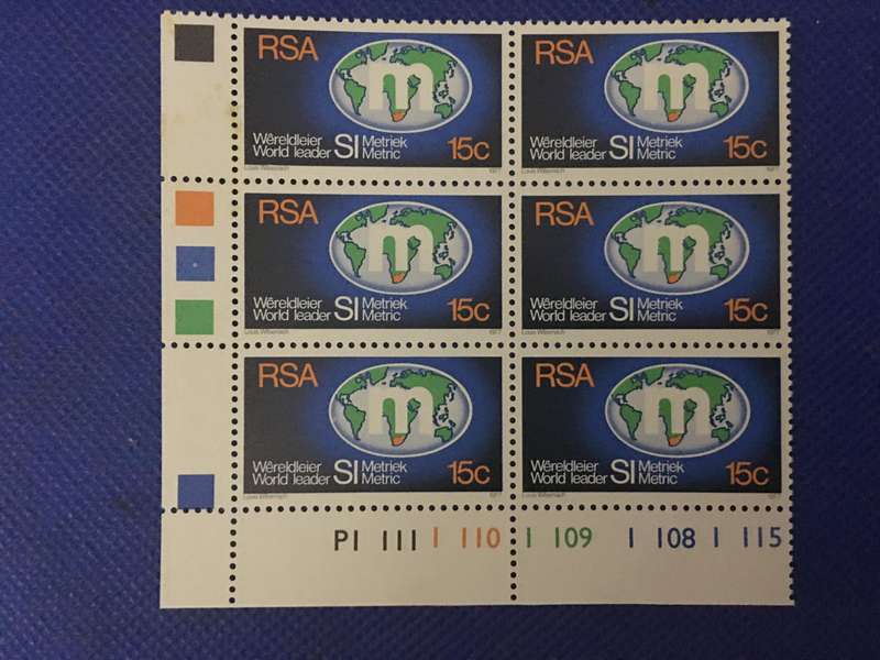 SOUTH AFRICA METRICATION 15c MINT BLOCK OF STAMPS