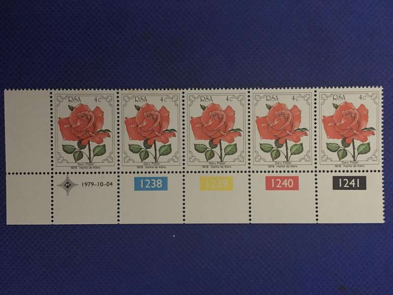SOUTH AFRICA 4c ROSE CONVENTION MINT BLOCK OF STAMPS