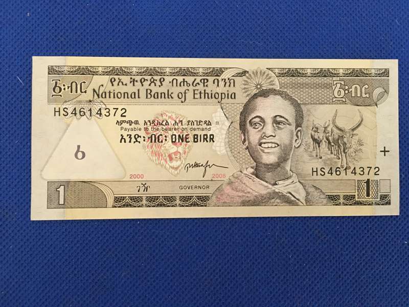 ETHIOPIA UNC 1  BIRR BANK NOTE 2000