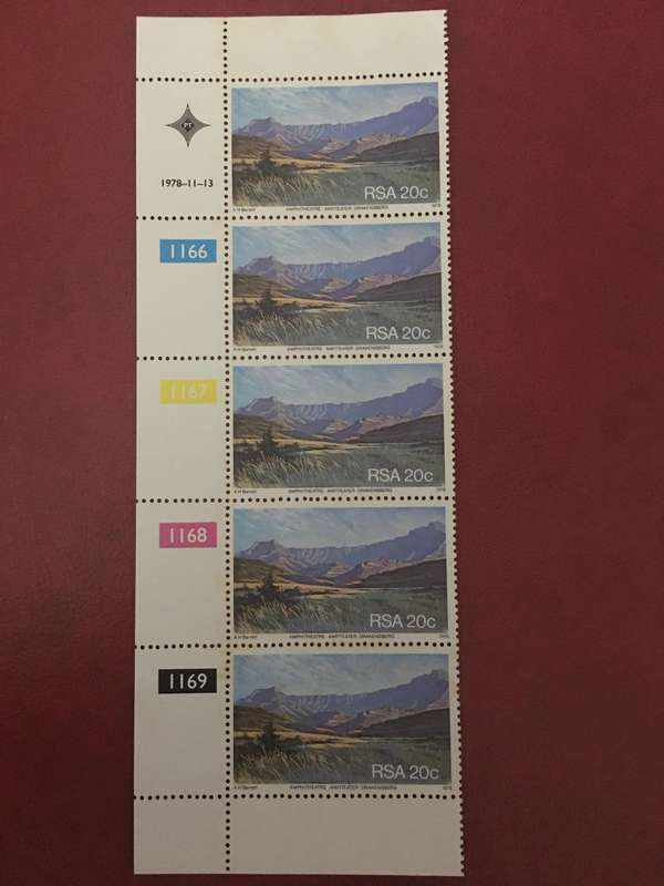 SOUTH AFRICA 20c TOURISM MINT BLOCK OF STAMPS DRAKENSBERG