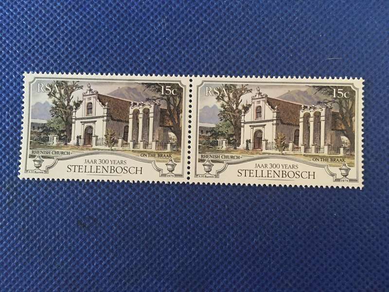 SOUTH AFRICA 15c PAIR OF MINT STAMPS - STELLENBOSCH