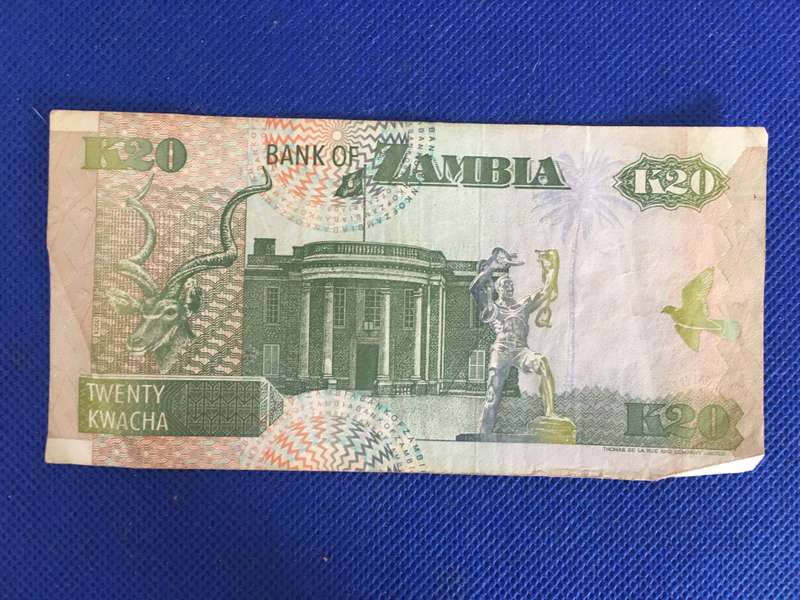 ZAMBIA BANK NOTE 20 KWACHA - 1992 - USED