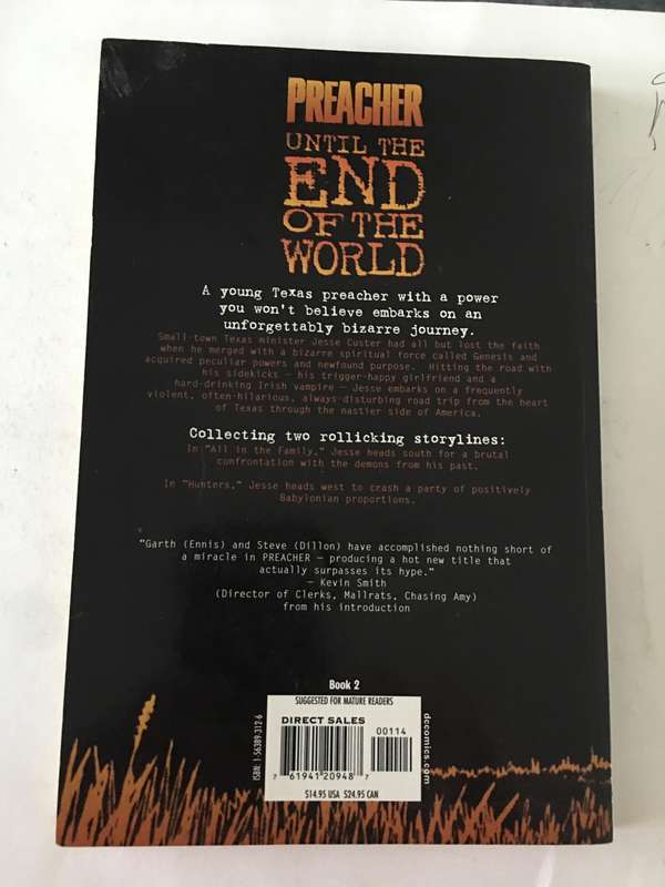 DC COMICS VERTIGO - PREACHER - UNTIL THE END OF THE WORLD  BOOK 2   - 1997