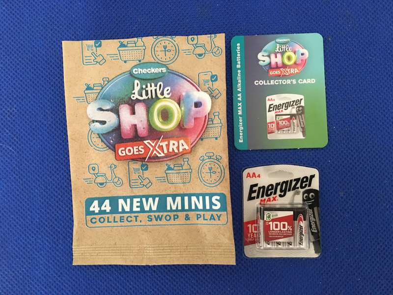 CHECKERS LITTLE SHOP MINIS GOES EXTRA - ENERGIZER BATTRIES / WITH CARD / AND BAG
