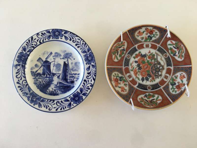 LOVELY VINTAGE DELFTS  BLUE JODON JOPON  DECORATIVE  PLATE SMALLER THAN SAUCER AND  JAPAN  PLATE