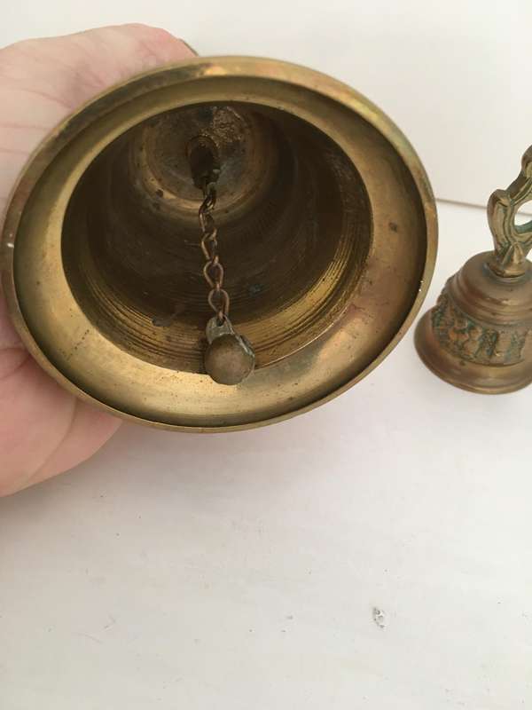 DUTCH HEAVY ORNATE BRASS  BELL AND FREE MINI ONE