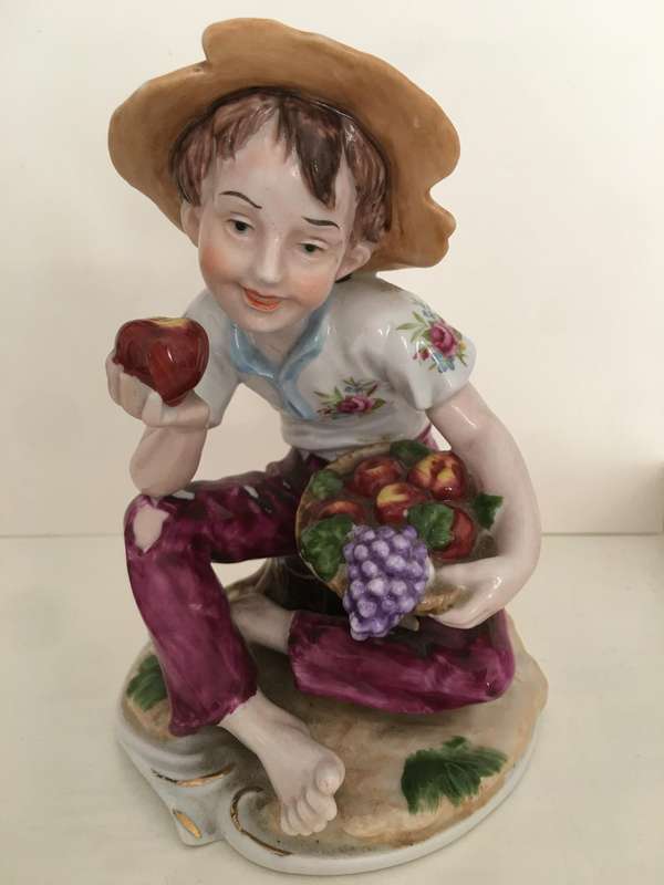 LOVELY PORCELAIN PEASANT BOY FIGURE