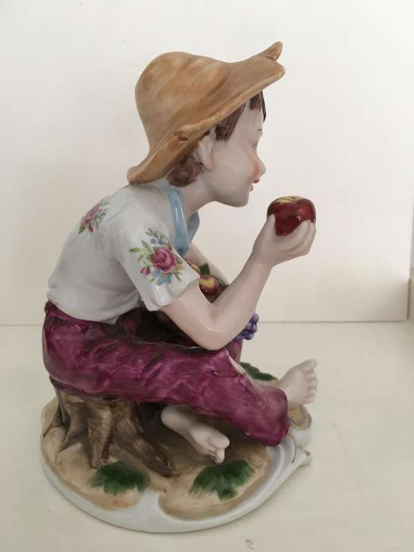 LOVELY PORCELAIN PEASANT BOY FIGURE