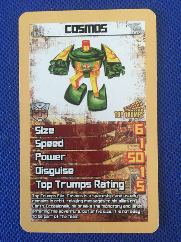 TOP TRUMPS - TRANS FORMERS CELEBRATE 30 YEARS TRADING CARD - COSMOS