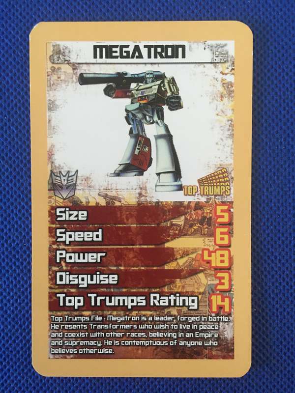 TOP TRUMPS - TRANS FORMERS CELEBRATE 30 YEARS TRADING CARD - MEGATRON