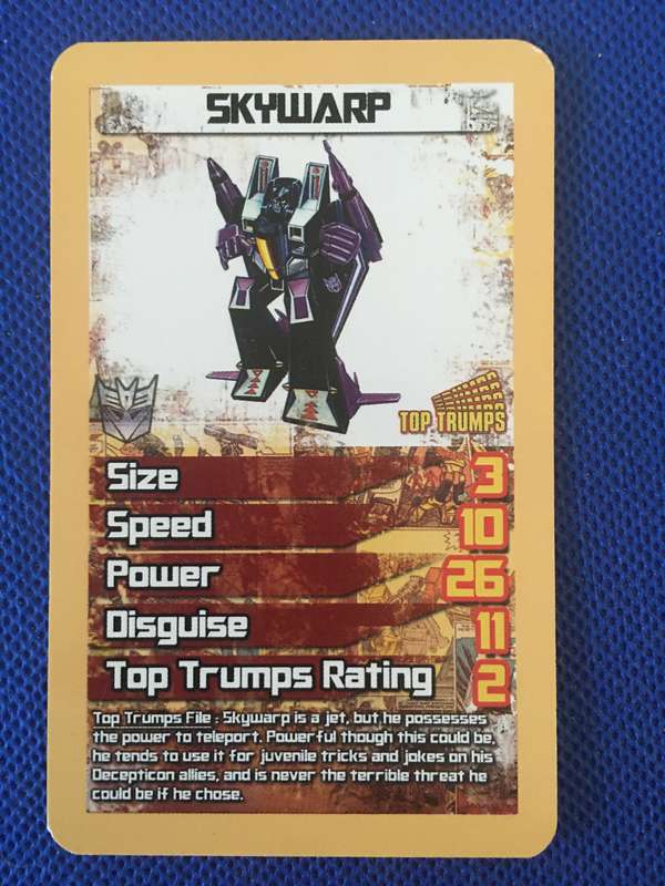 TOP TRUMPS - TRANS FORMERS CELEBRATE 30 YEARS TRADING CARD - SKYWARP