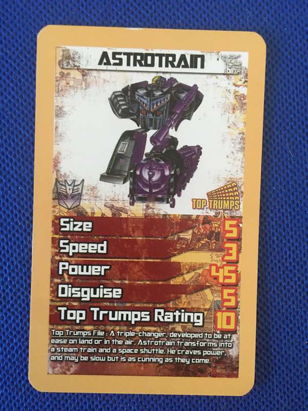 TOP TRUMPS TRANS FORMERS  CELEBRATING 30 YEARS - TRADING CARD - ASTROTRAIN
