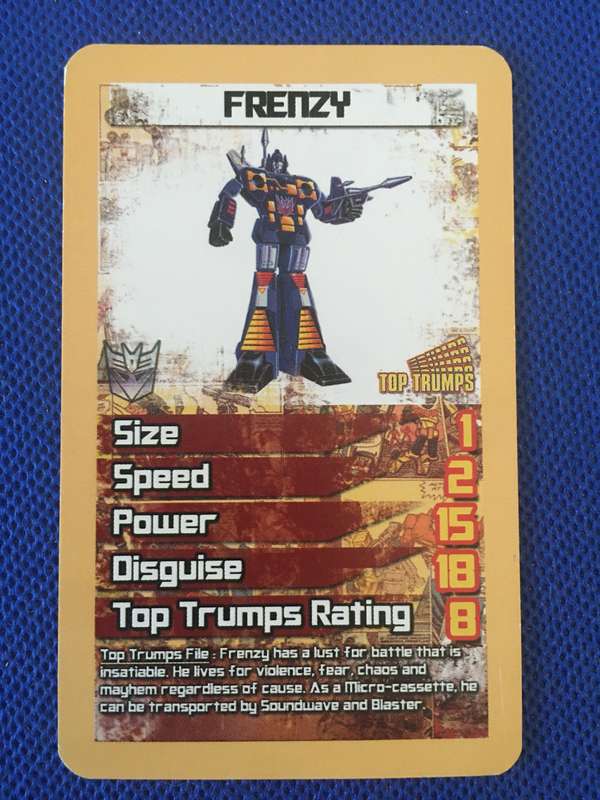 TOP TRUMPS - TRANS FORMERS CELEBRATE 30 YEARS TRADING CARD - FRENZY