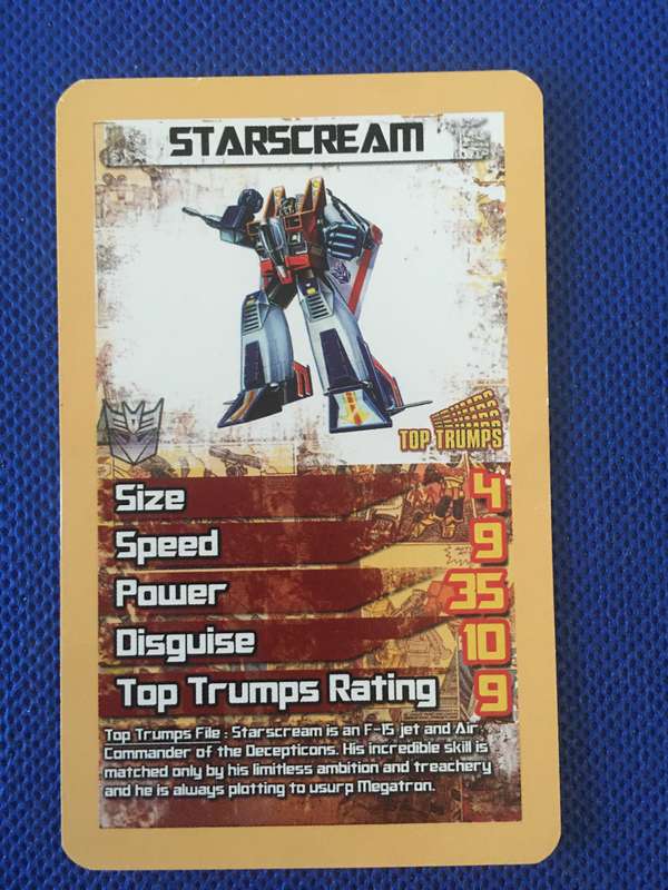TOP TRUMPS TRANS FORMERS  CELEBRATING 30 YEARS - TRADING CARD - STARSCREAM