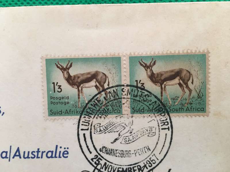 VINTAGE FIRST DAY COVER - FIRST FLIGHT TO AUSTRALIA  SAA - 1957 EXTREMELY RARE!!!! SEE  ON E BAY