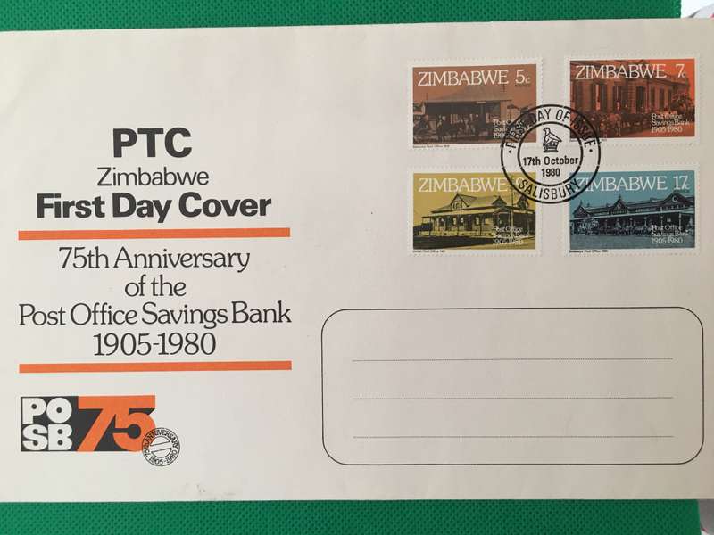 ZIMBABWE FIRST DAY COVER ANNIVERSARY OF THE POST OFFICE SAVINGS BANK