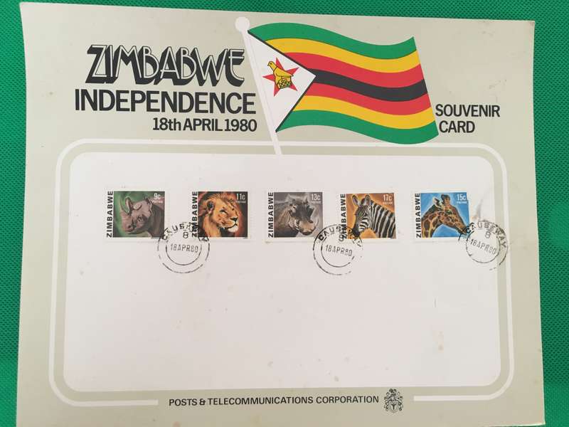 ZIMBABWE INDEPENDENCE SOUVENIR CARD - APRIL 1980
