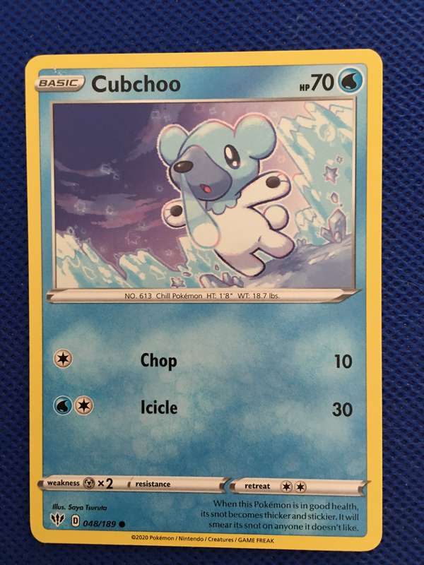 POKEMON TRADING CARD - 2020 - CUBCHOO