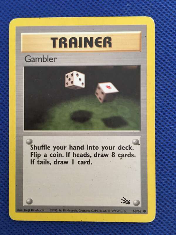 POKEMON TRAINER TRADING CARD - 1995 - GAMBLER