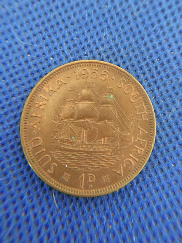 SOUTH AFRICA - 1955 1D 1 PENNY COIN