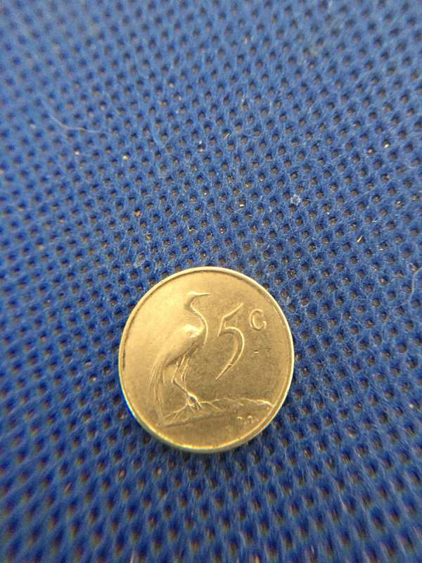 SOUTH AFRICA 5c COIN AFR. 1965 - JAN  VAN RIEBEECK
