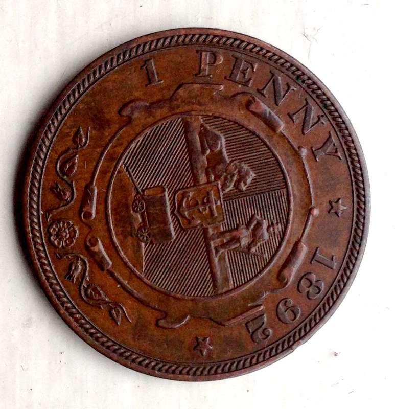 1892 South Africa 1 Penny coin