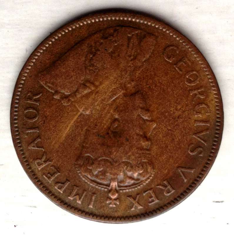 1935 South Africa 1 Penny coin see condition