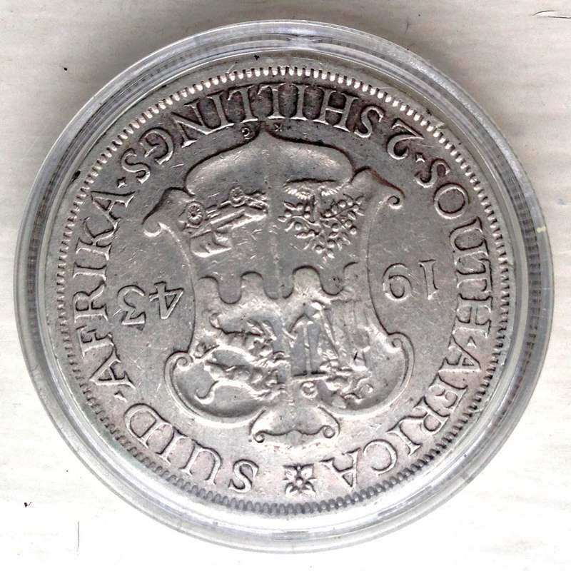 1943 South Africa 2 Shilling in good Condition