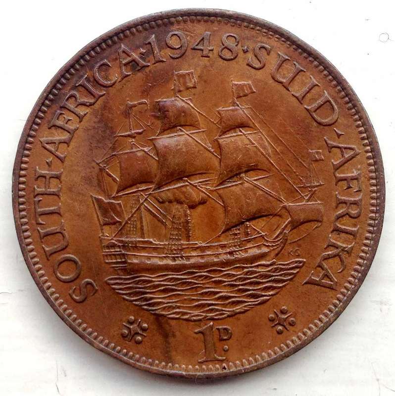 1948 SA Union 1 Penny in good Condition