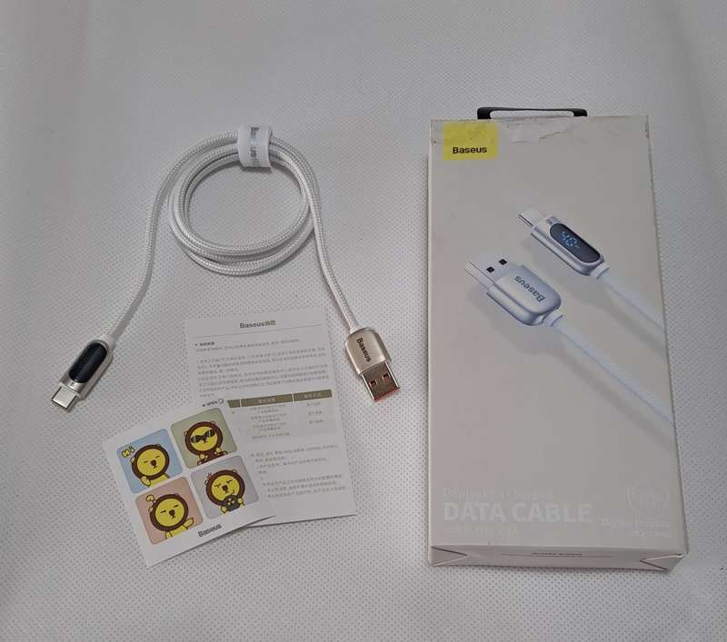 Baseus USB to Type-C 5A 1m braided cable with power output display