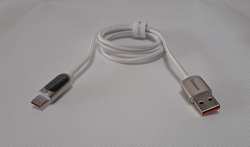 Baseus USB to Type-C 5A 1m braided cable with power output display