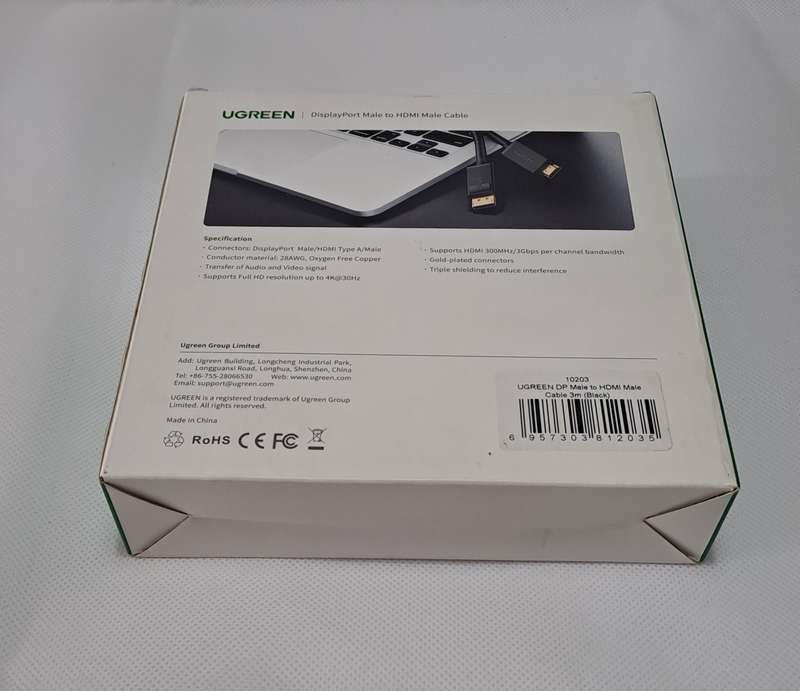Ugreen DisplayPort Male to HDMI male 3m cable