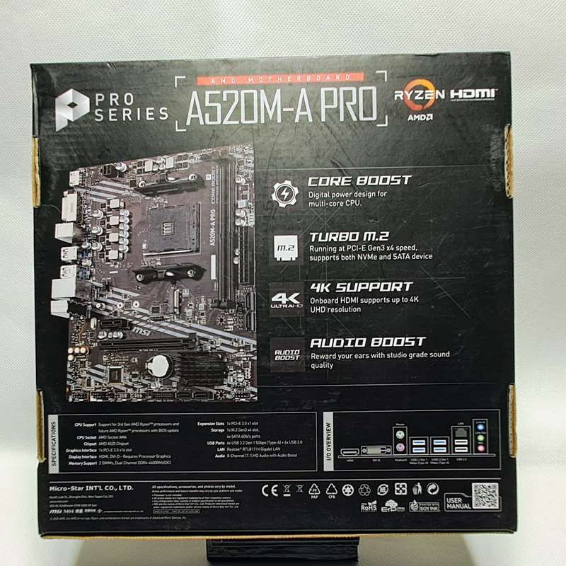 MSI A520M-A Pro AMD AM4 micro-ATX motherboard (BIOS UPDATED!!!)
