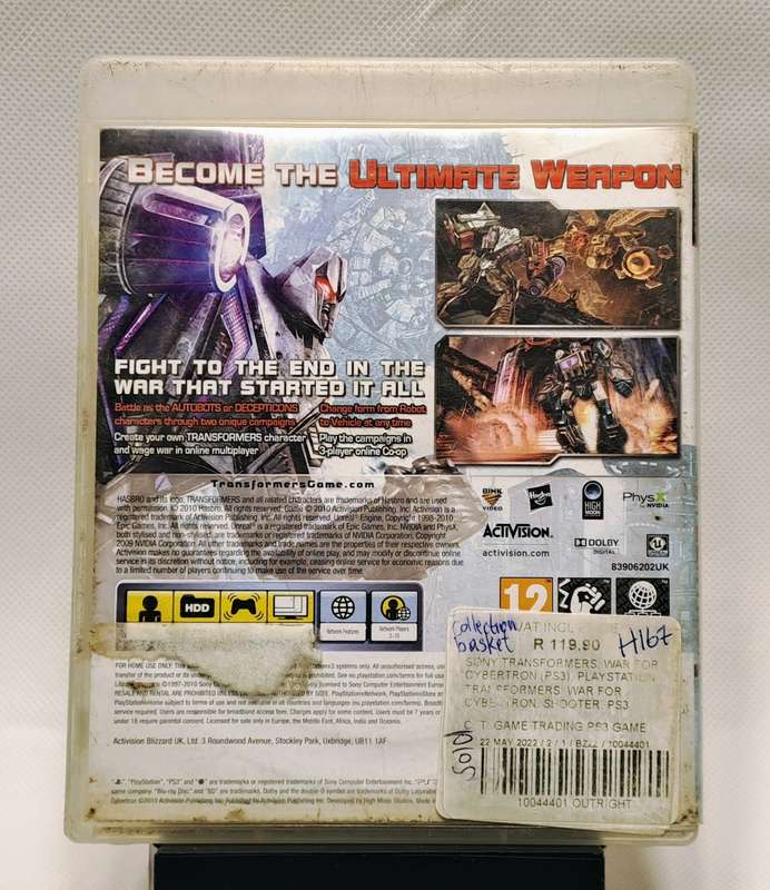 Transformers War for Cybertron - Sony PlayStation 3 / PS3 game