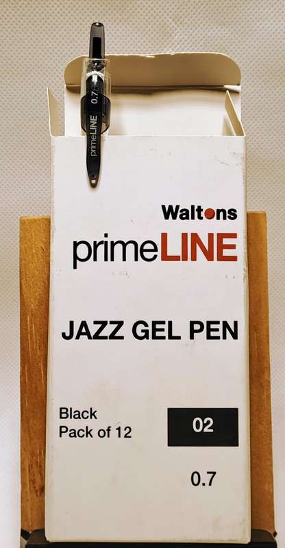Waltons Primeline Jazz Gel Pens (Black)(0.7mm) (Pack of 12)
