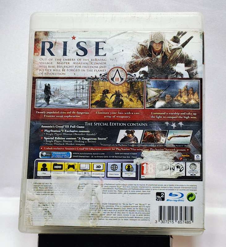 Assassin's Creed III (Assassin's Creed 3) - Sony PlayStation 3 / PS3 Game (Free Shipping)