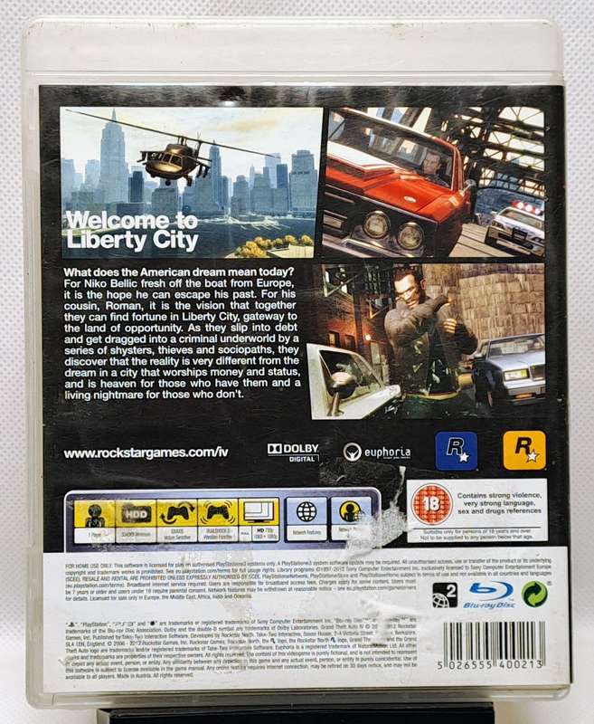 Grand Theft Auto IV (Grand Theft Auto 4) - Sony PlayStation 3 / PS3 Game