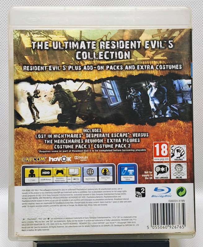Resident Evil 5 - Sony PlayStation 3 / PS3 Game (Gold Edition) (Free Shipping)