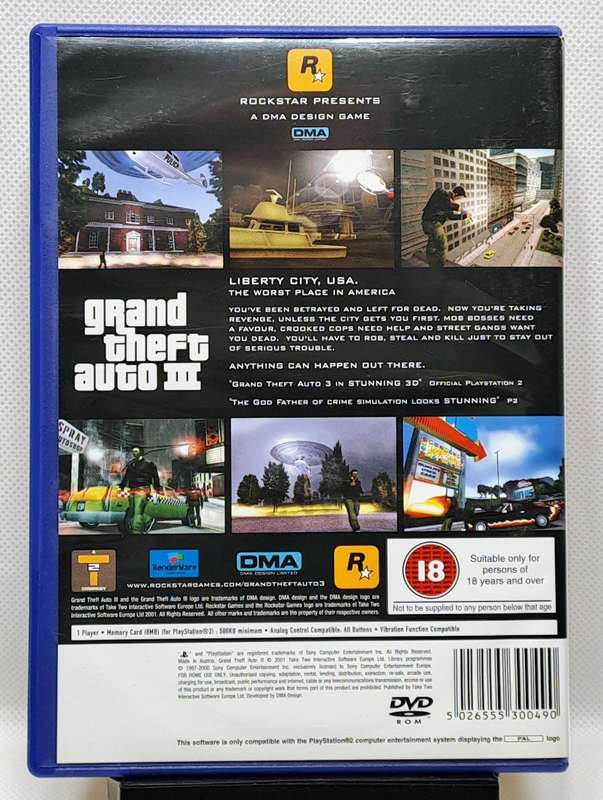 Grand Theft Auto III (GTA 3) - Sony PlayStation 2 / PS2 Game