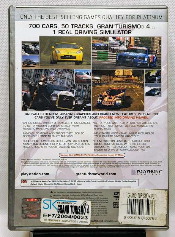 Gran Turismo 4 - Sony PlayStation 2 / PS2 Game (Platinum) (Free Shipping)